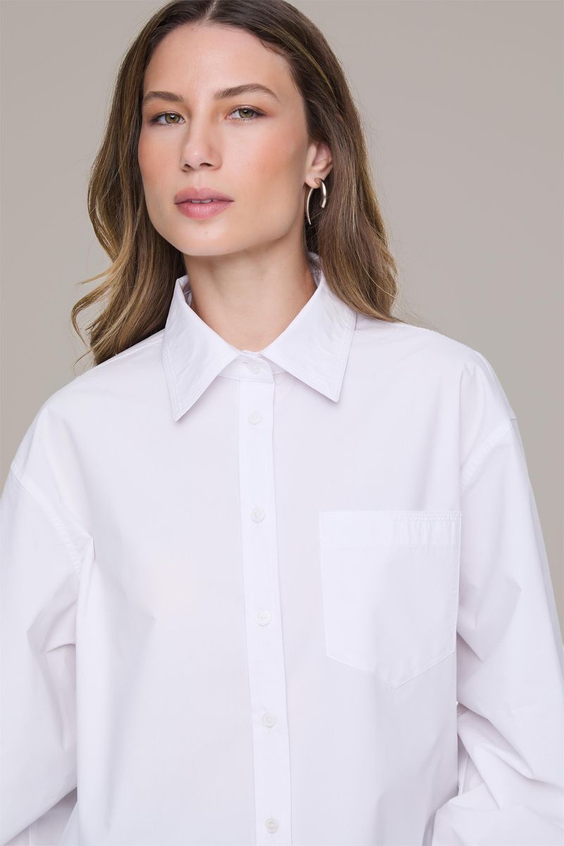 Camisa Branco Com Bolso