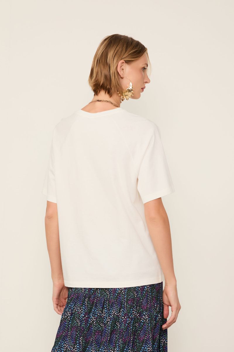 T-Shirt De Malha Fun Com Detalhe De Silk Emborrachado