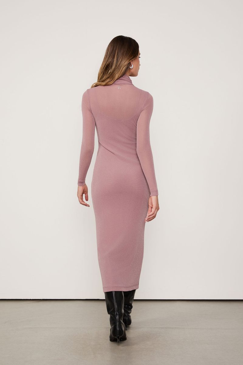 Vestido De Tule Midi Com Glitter