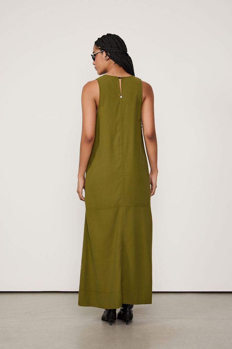 Vestido Decote v Pespontado