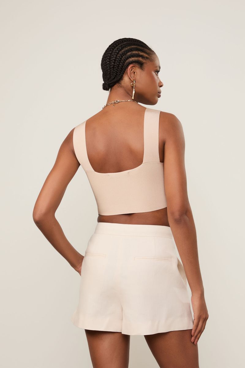Top Cropped Faixa De Tricot