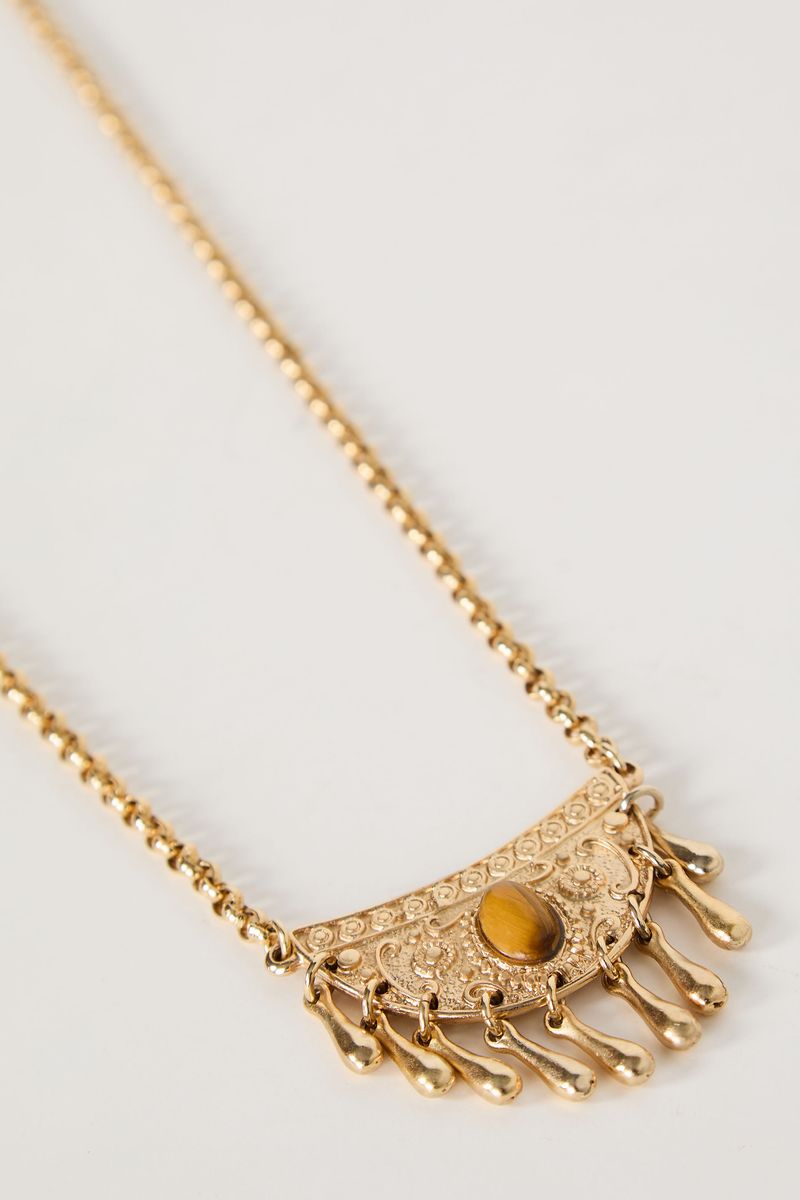 Colar Longo Boho Arrabesco Dourado