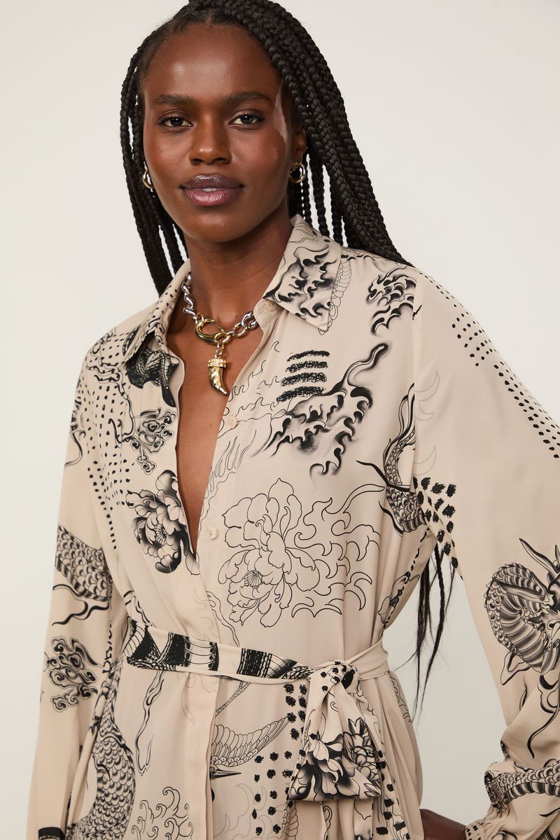 Chemise Midi Estampada