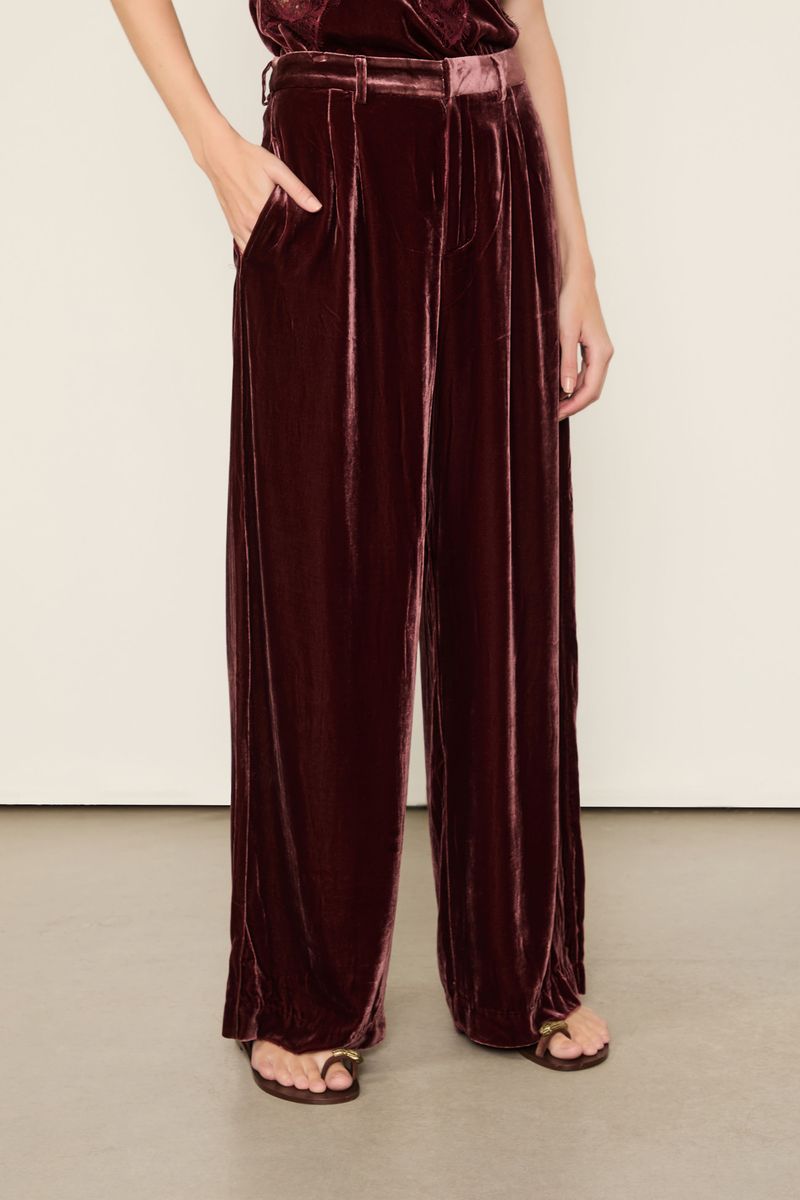 Calça Em Veludo Marrom Boho