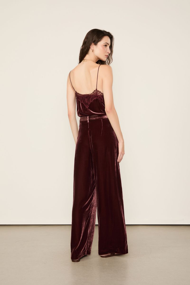 Calça Em Veludo Marrom Boho