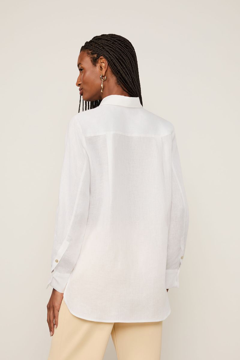 Camisa De Linho Manga Longa