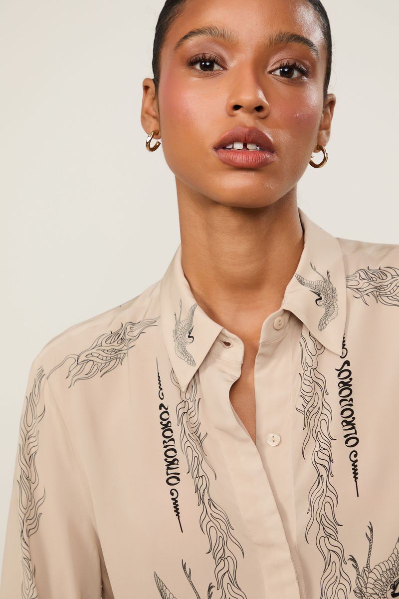 Camisa Manga Longa Estampada