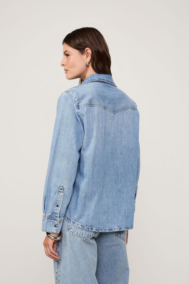 Camisa Jeans Claro Regular Pala