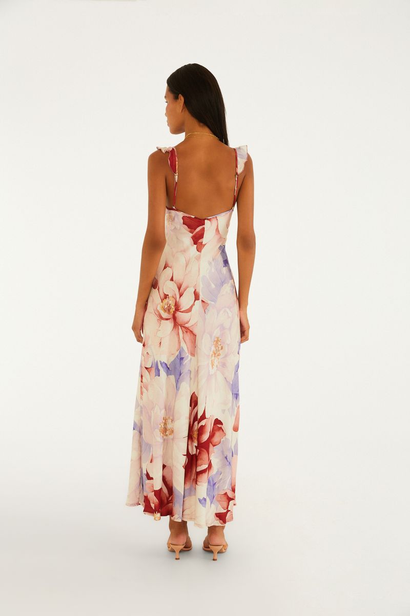 Vestido Longo Estampado Floral Doce