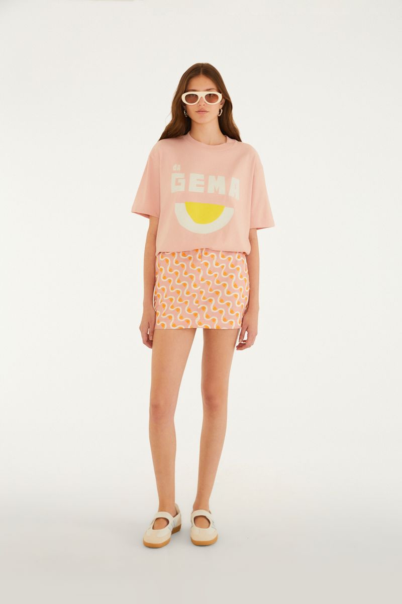 T-Shirt Media Da Gema Rosa