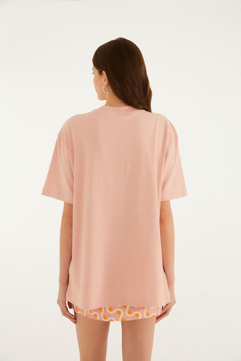 T-Shirt Media Da Gema Rosa
