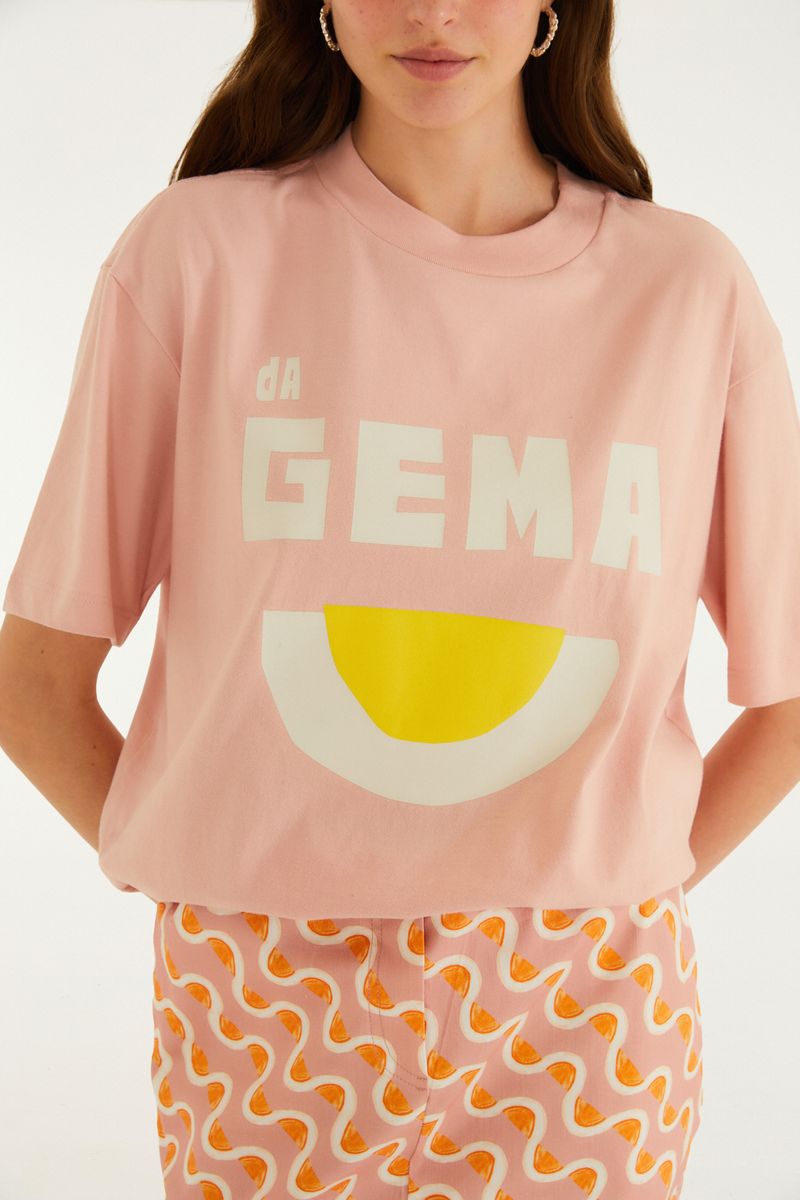 T-Shirt Media Da Gema Rosa
