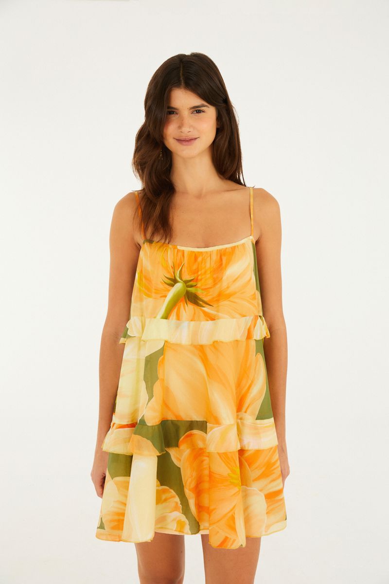 Vestido Curto Estampado Amarilis