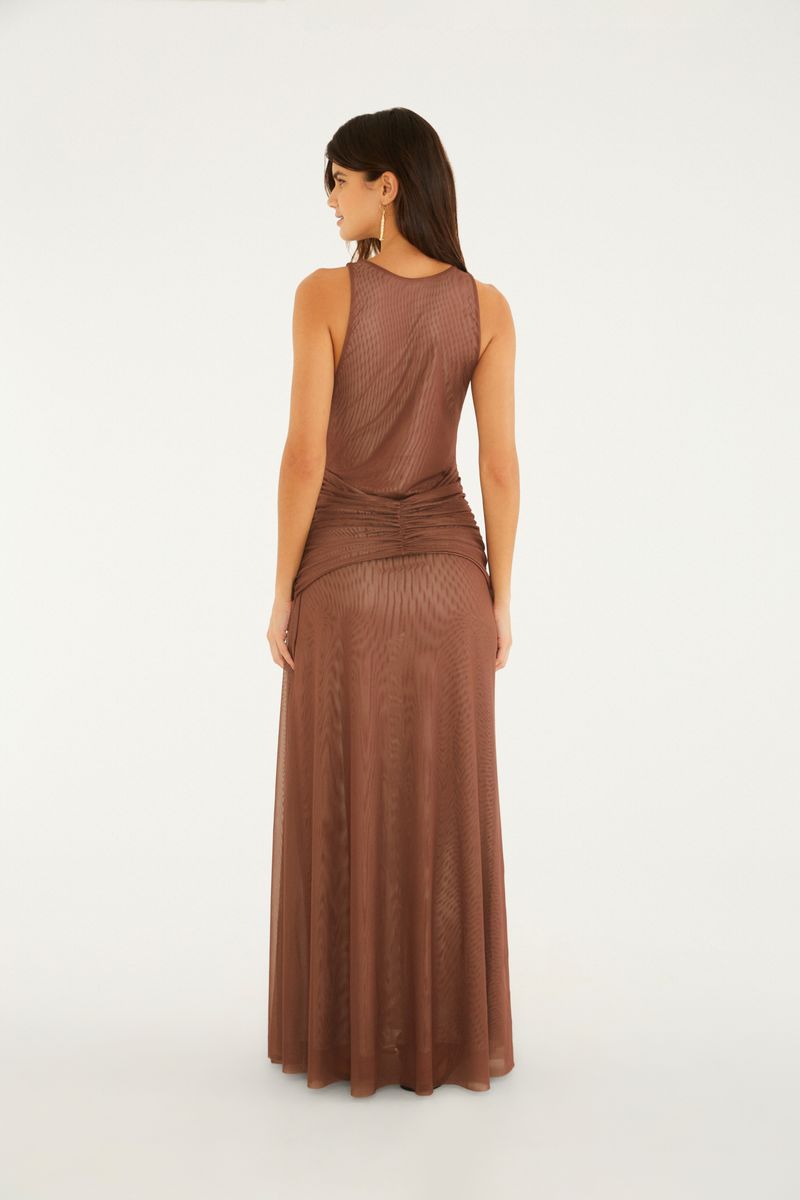 Vestido Cropped Amarração Tule