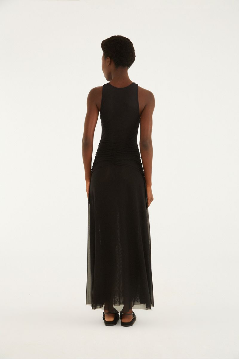 Vestido Cropped Amarração Tule