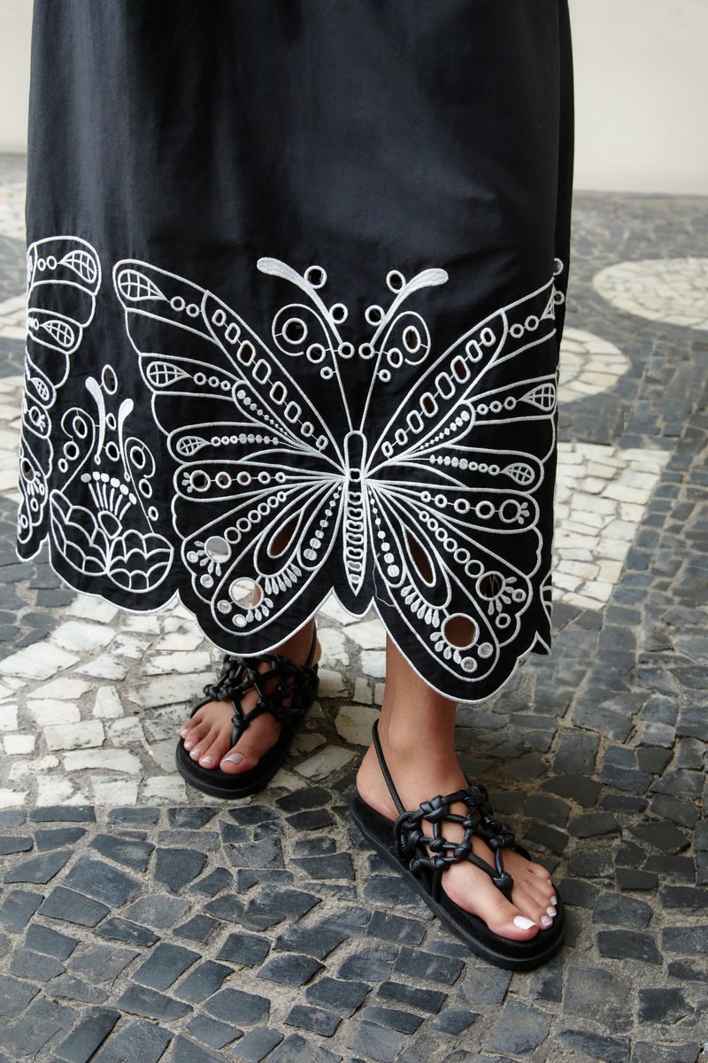 Vestido Richelieu Asa De Borboleta