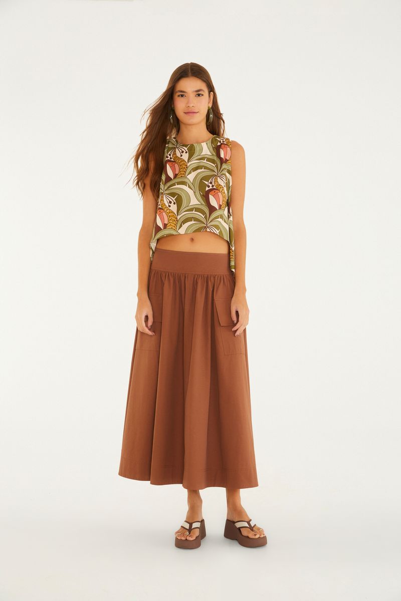 Saia Cropped Bolso