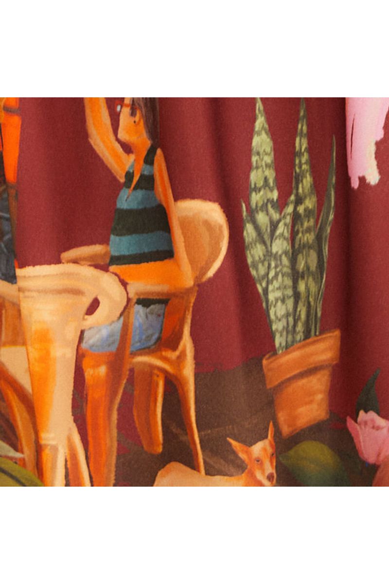 Vestido Longo Estampado Lenços Cariocas