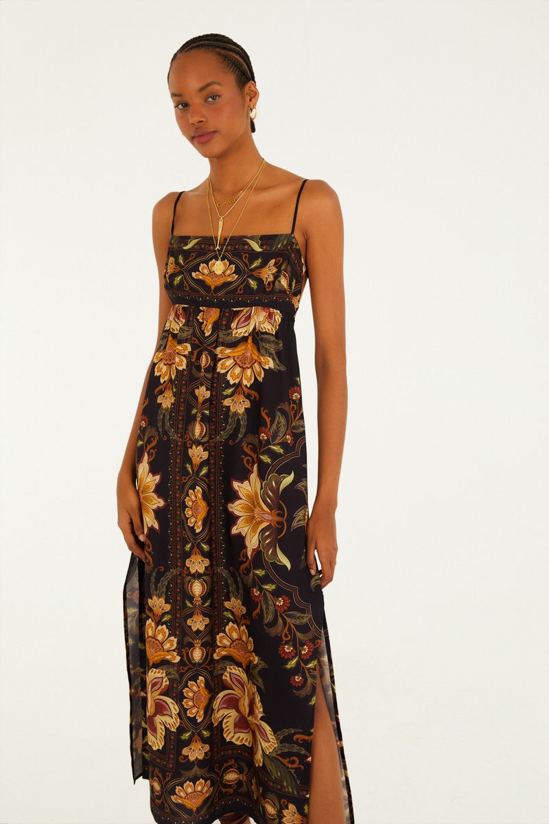 Vestido Cropped Estampado Jardim Majestoso