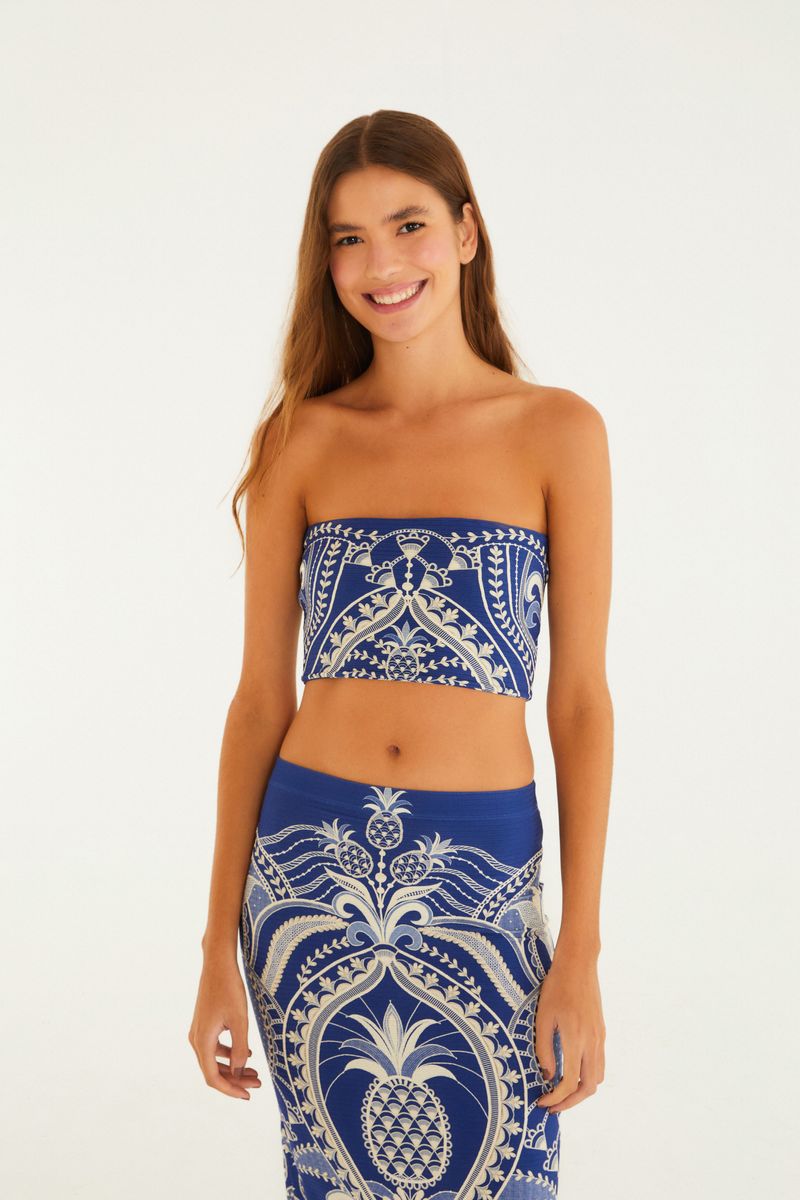 Top Double Estampado Primor De Abacaxi