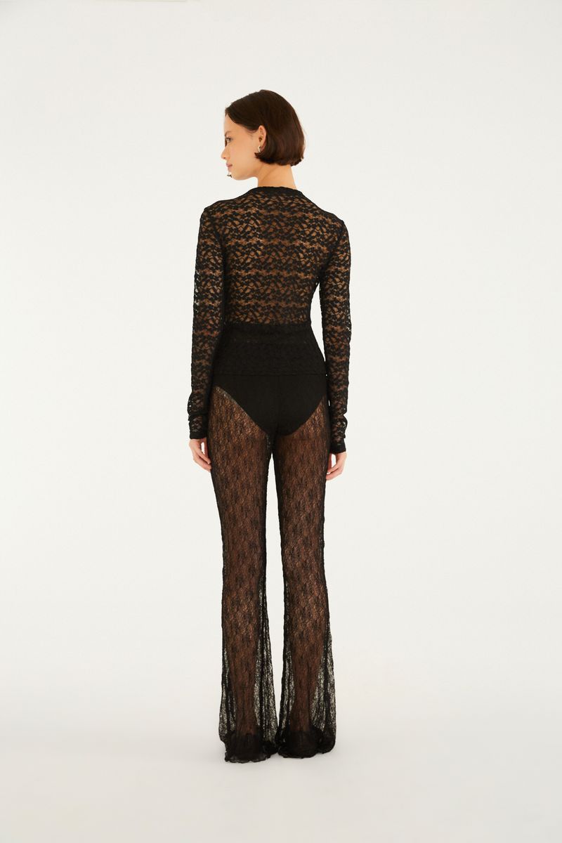 Calça Flare Artesanal Rendado