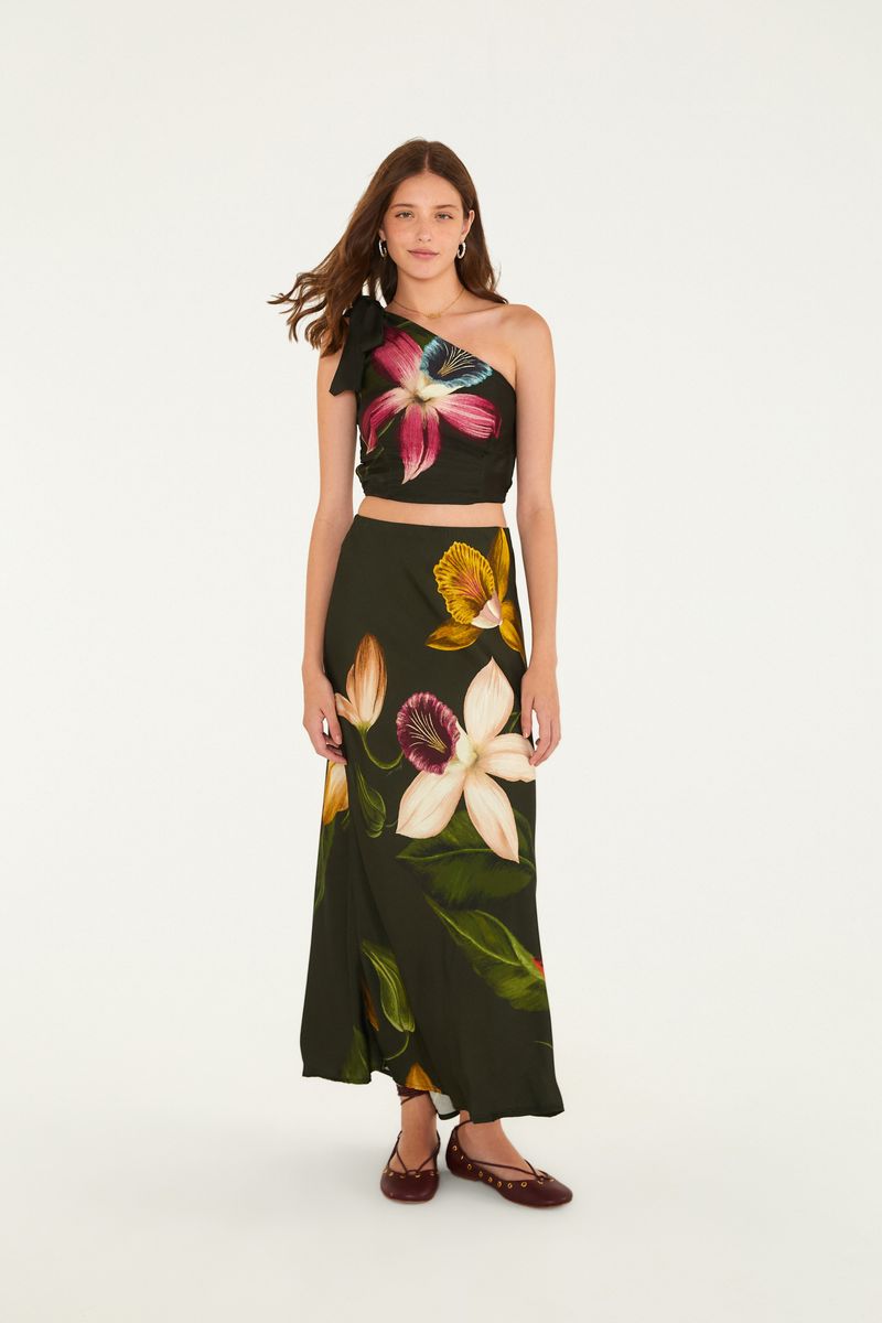 Top Estampado Maxi Orquídeas