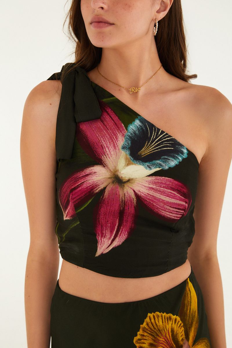 Top Estampado Maxi Orquídeas
