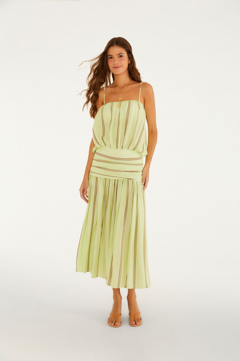 Vestido Listra Amêndoa