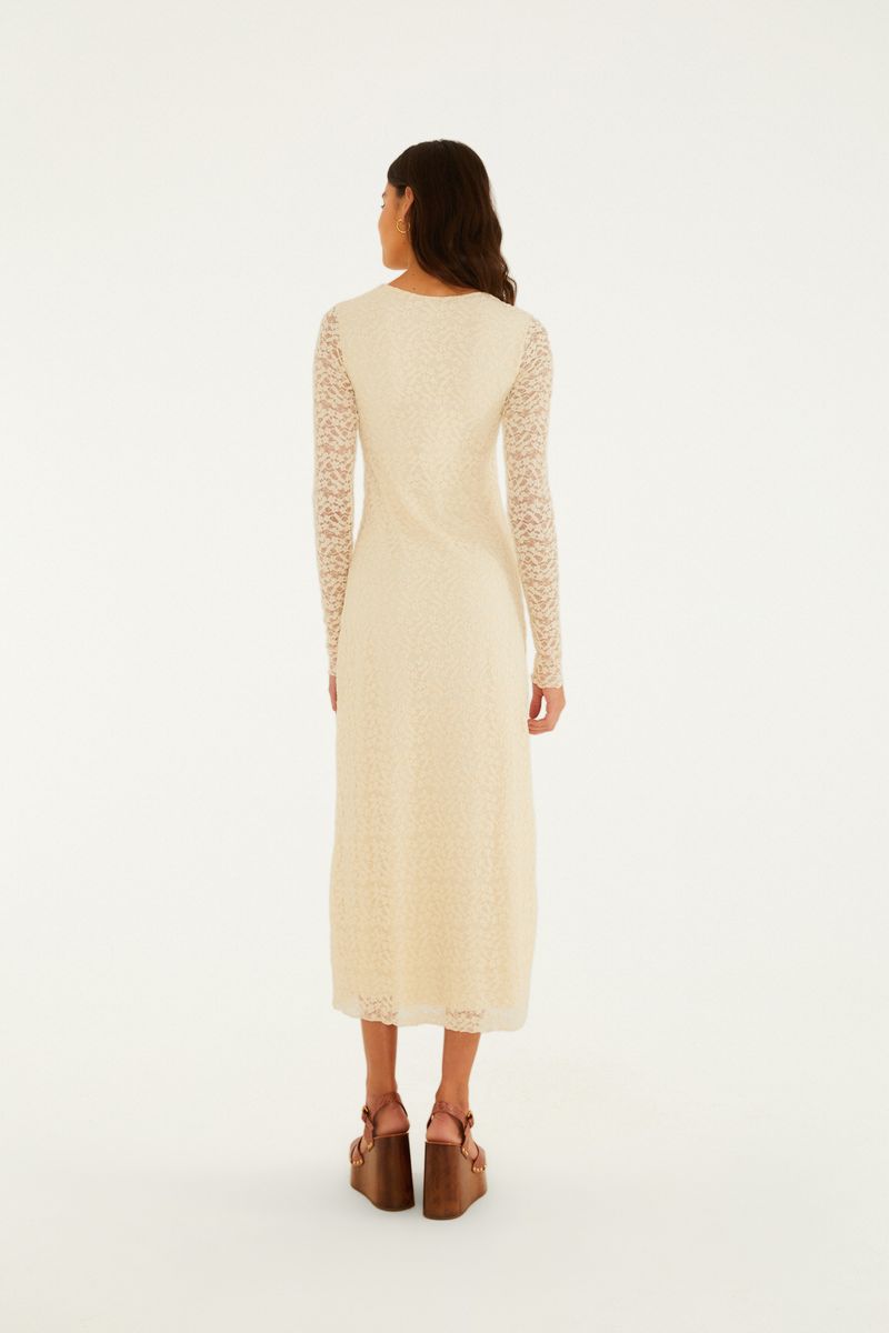 Vestido Túnica Botões Renda
