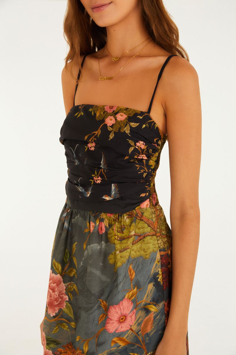 Vestido Alcinhas Estampado Satori