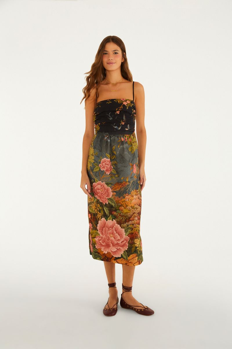 Vestido Alcinhas Estampado Satori