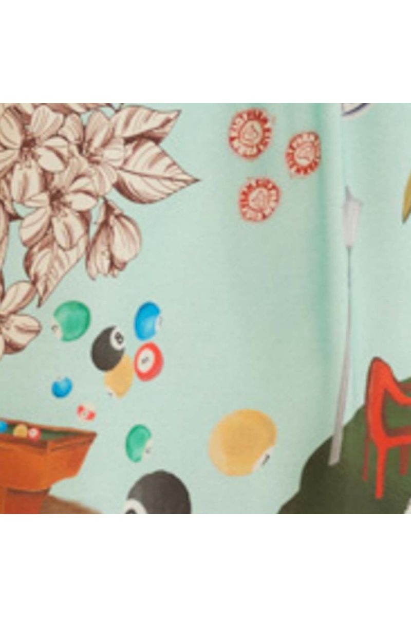 Calça Reta Estampada Lenços Cariocas