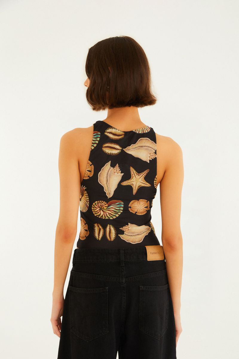 Regata Tule Estampada Conchas