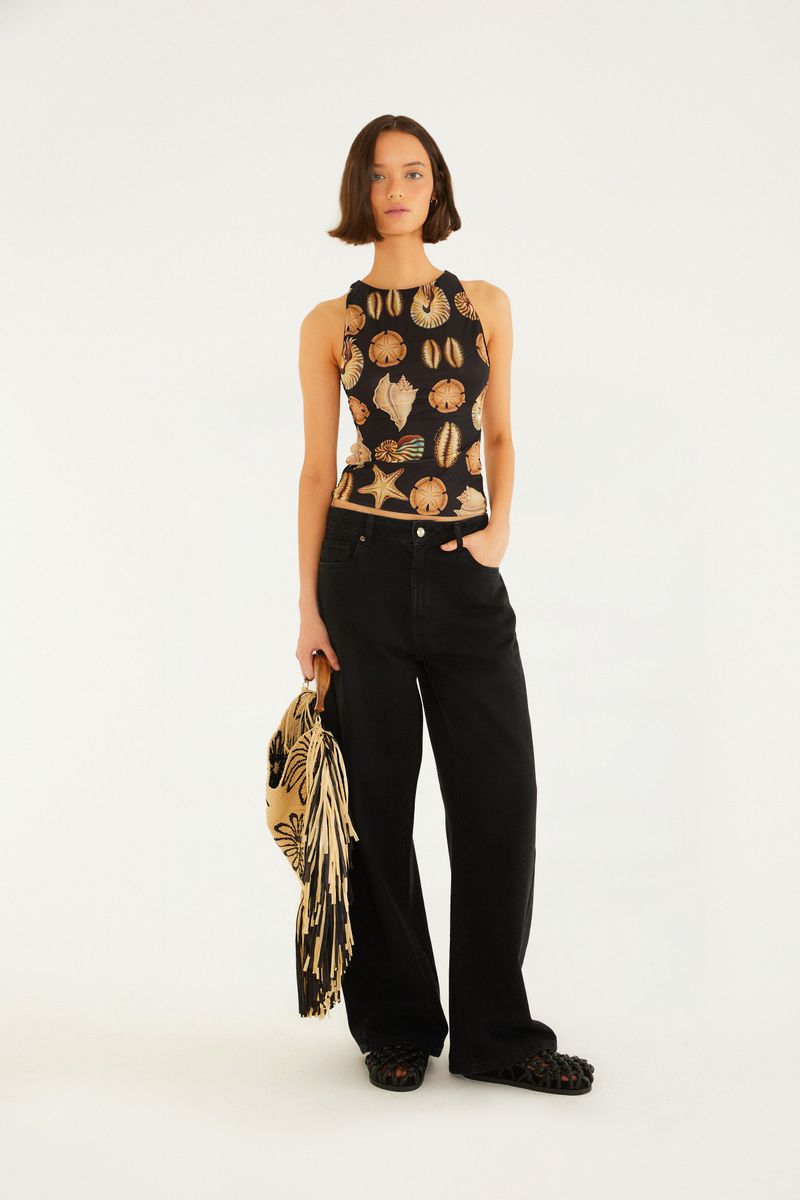 Regata Tule Estampada Conchas