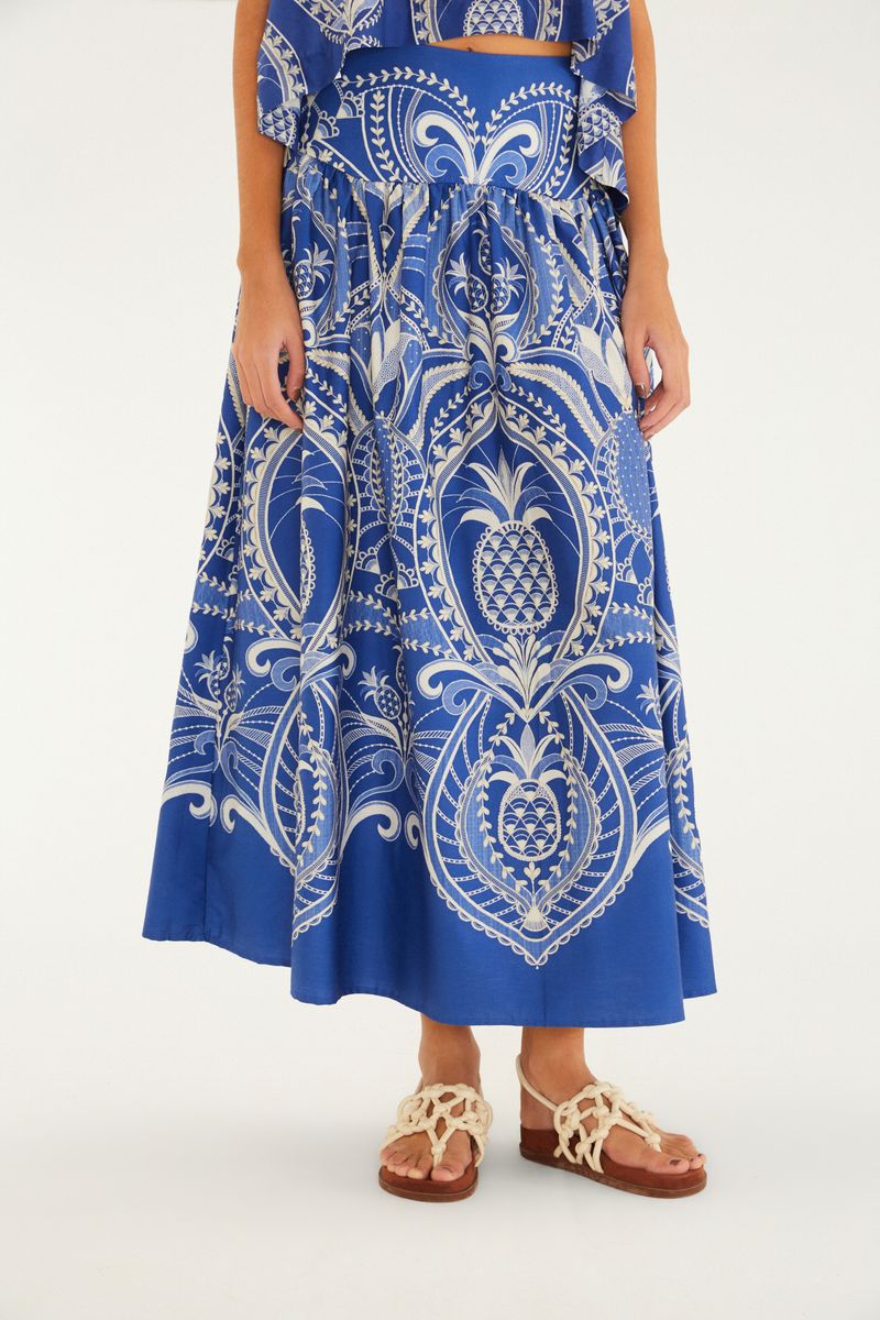 Saia Estampada Primor De Abacaxi
