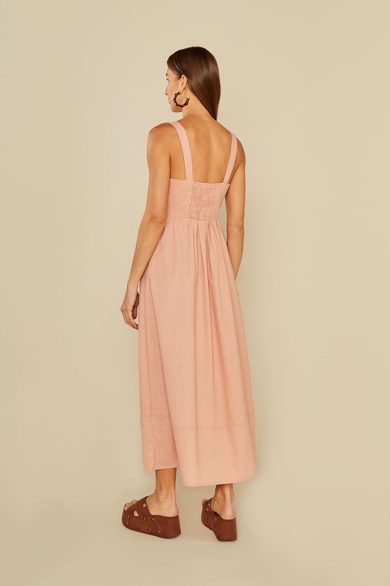 Vestido Midi Alça - Quartzo Rosa