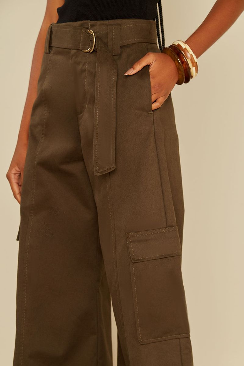 Calça Sarja Cargo - Jade Andina