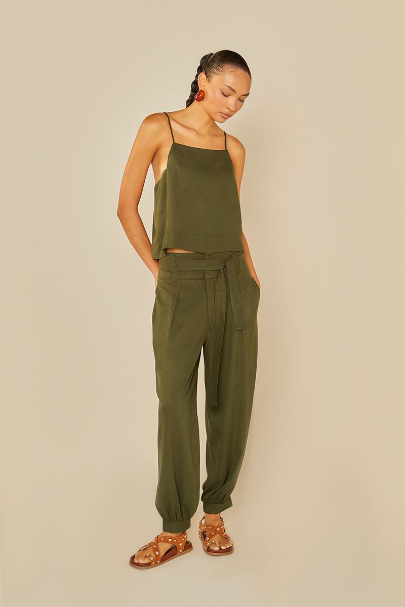 Blusa Sem Manga Decote v - Esmeralda Rustica