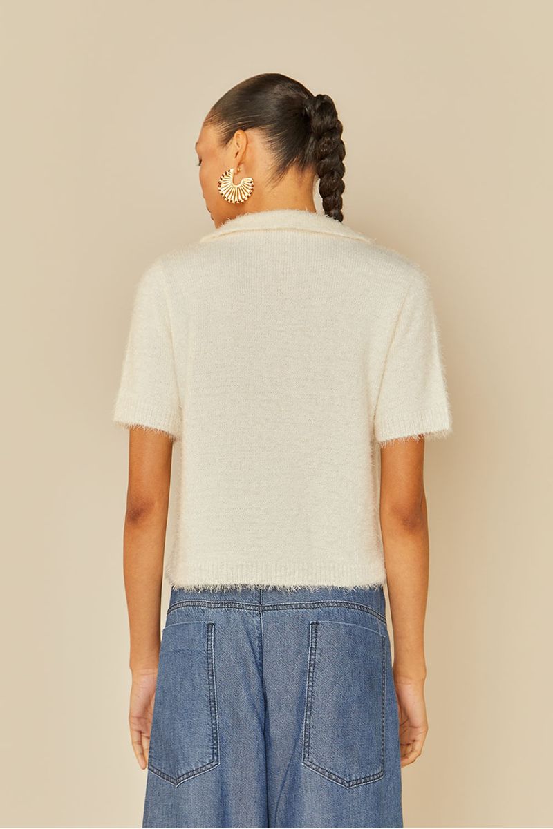Blusa Polo Tricot - Off White