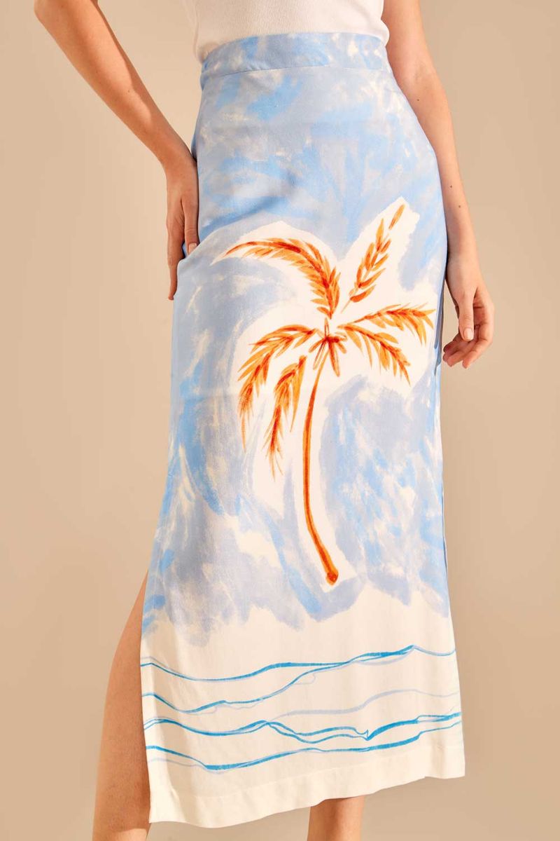 Saia Midi Estampa Lorenzzo - Est Lorenzzo Resort