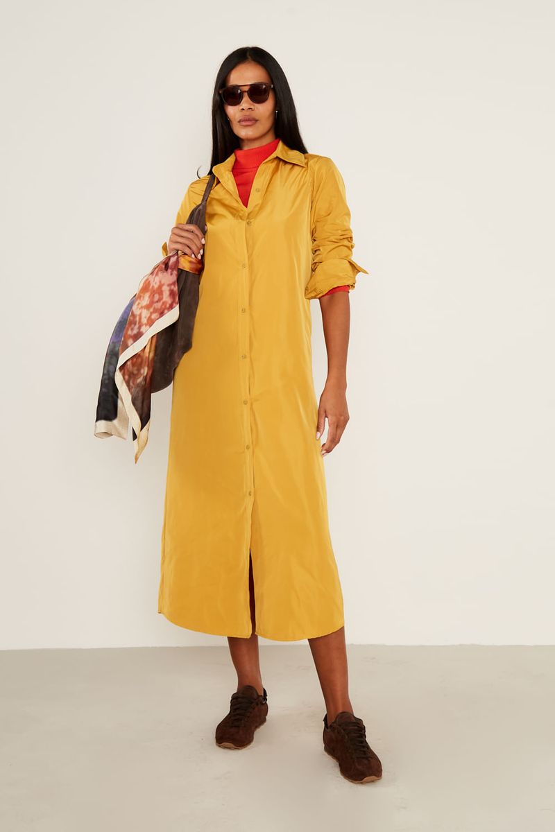 Chemise Techno Botões - Amarelo Ambar