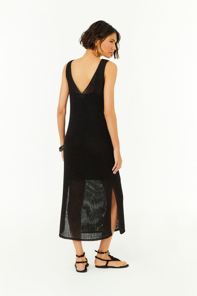 Vestido Tricot Com Fendas