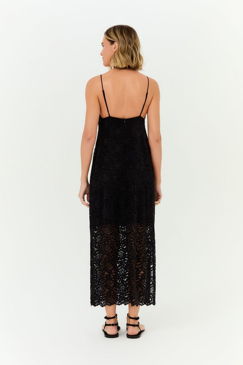 Vestido Midi Alça Renda