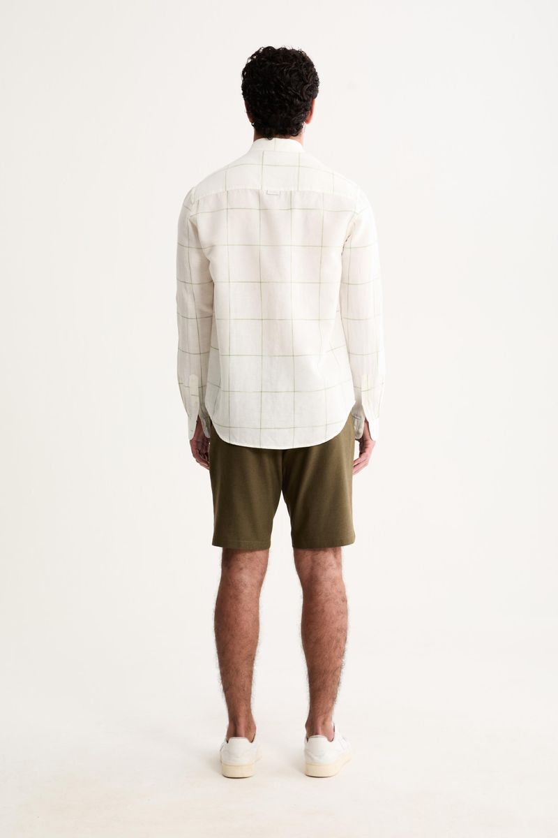Camisa Manga Longa Linho Xadrez Summer
