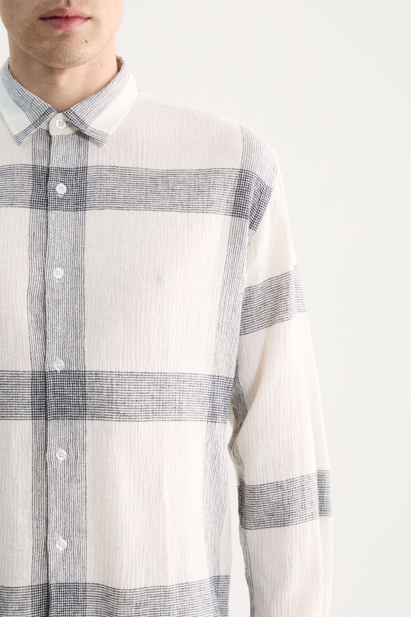 Camisa Manga Longa Linho Grid