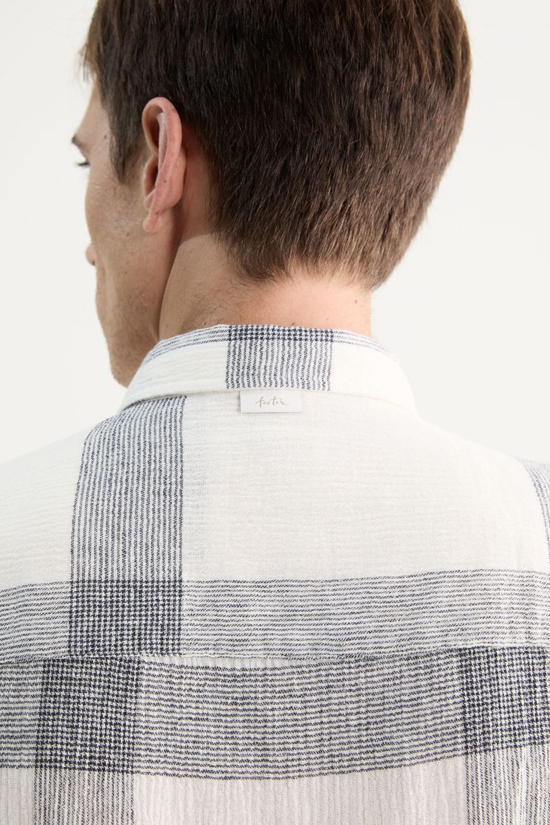 Camisa Manga Longa Linho Grid