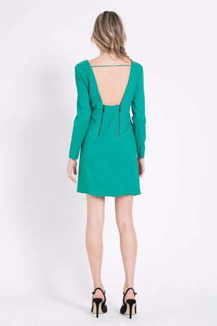 vestido liso manga longa