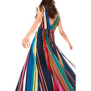 Vestido Festa Listrado Menor preço em Vestido Festa Listrado