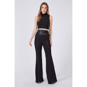 Calça Flare Cinto Couro Menor preço em Calça Flare Cinto Couro
