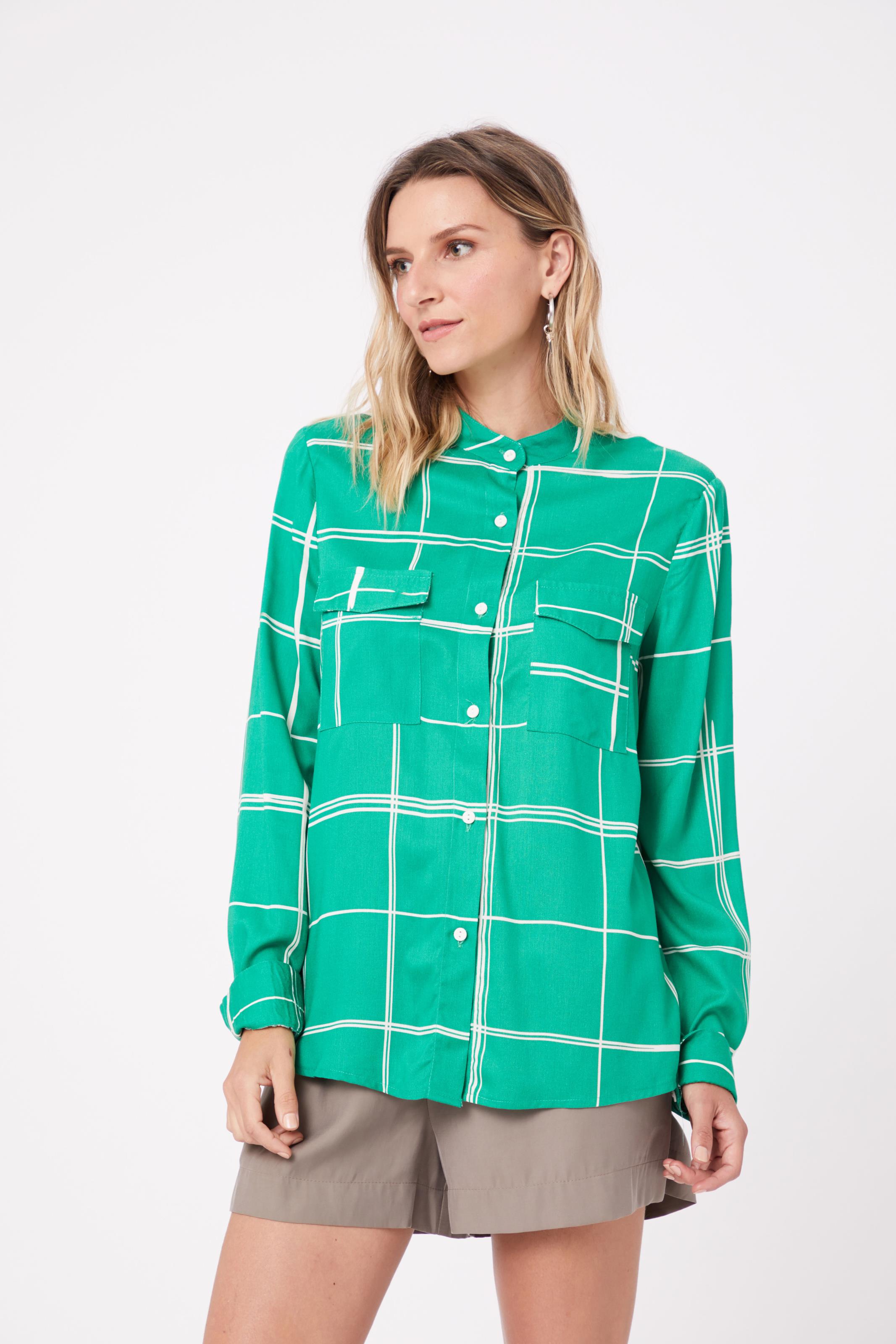 chemise xadrez verde